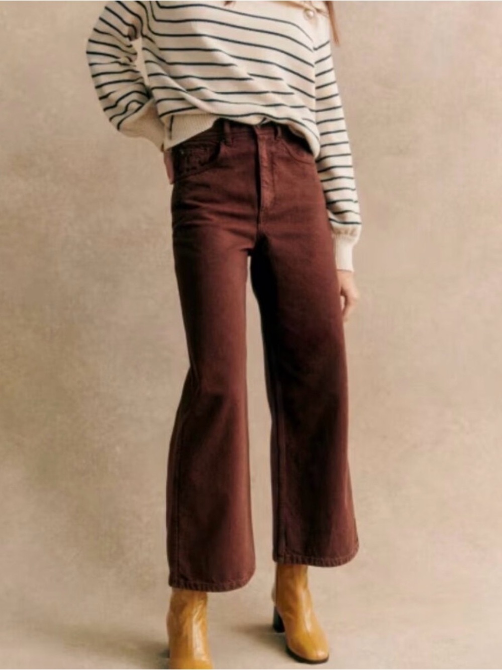 Sezane Le Crop in Brown, sz 42 (10)
